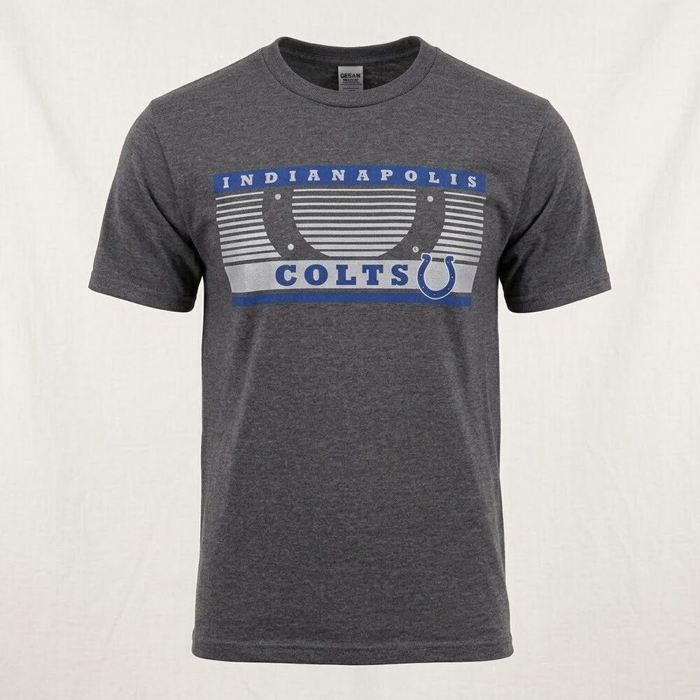NFL Team Apparel Indianapolis Colts Mens Medium Grey Graphic Short Sleeve Tee